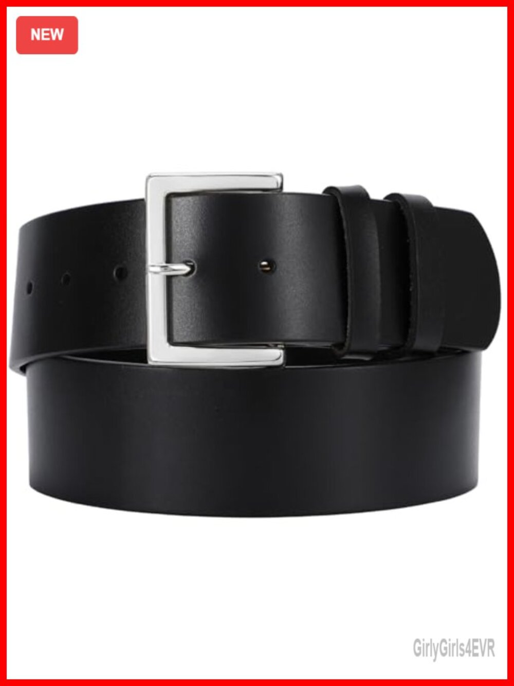 Women's 1.9" Chunky Split Leather Wide Waist Belt Square Buckle